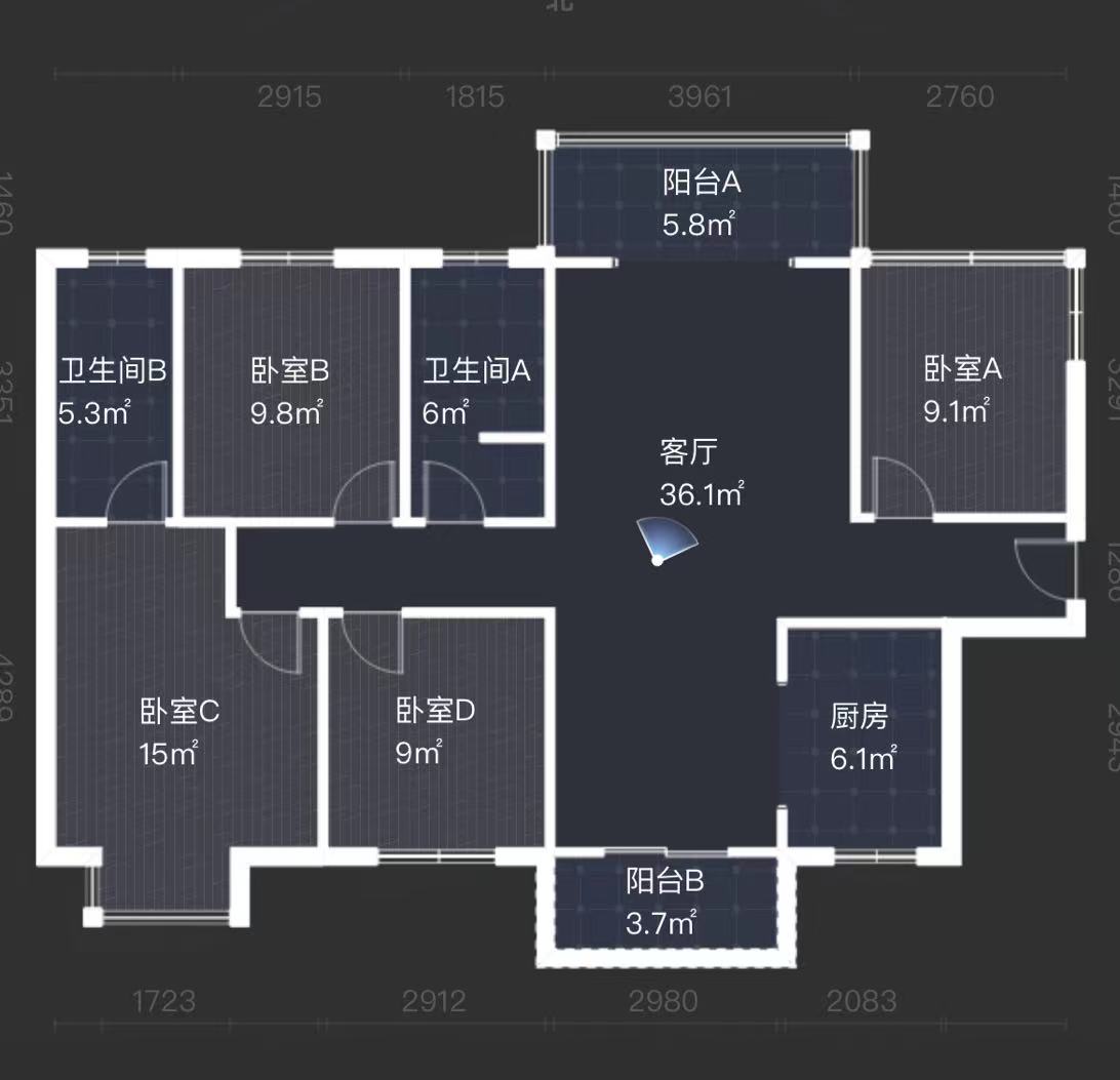 中建江湾壹号  4室2厅2卫   83.00万