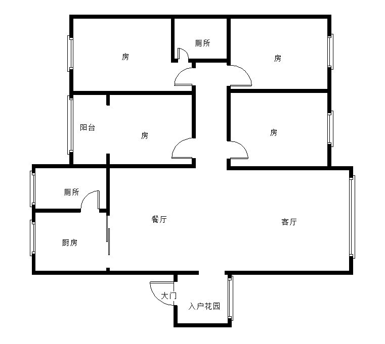 鸿运公寓  4室2厅2卫   88.00万室内图
