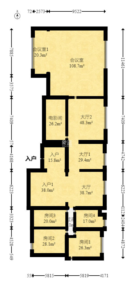 维一星城国际（写字楼）  1室1厅1卫   82.00万室内图1