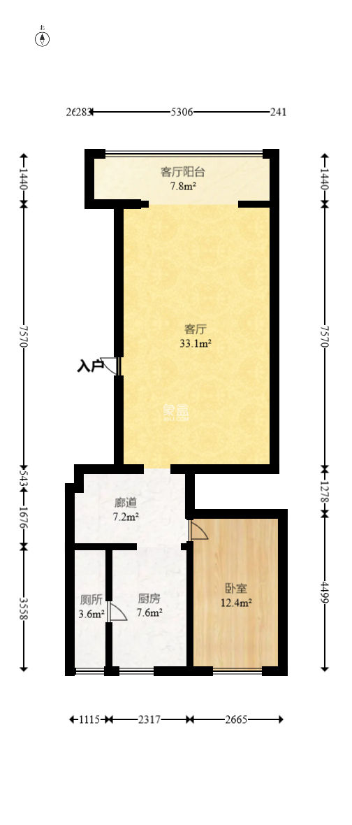 陽光100二期  1室1廳1衛(wèi)   80.00萬