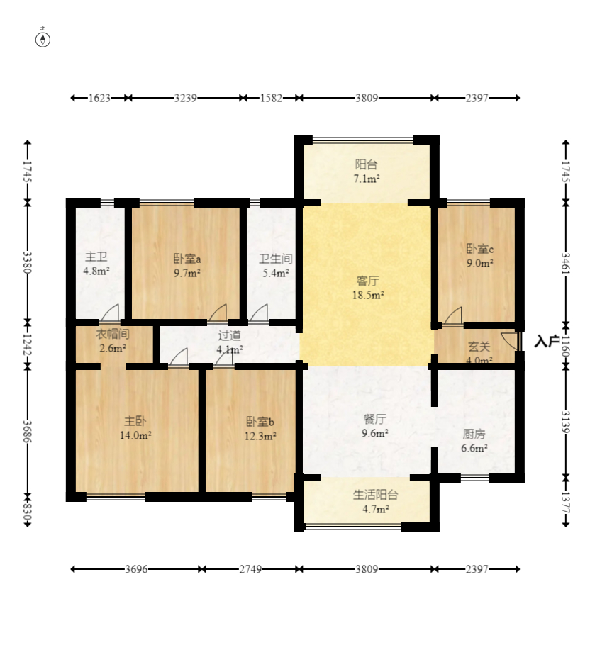 时代年华  4室2厅2卫    112.7万 时代年华  4室2厅2卫    112.7万户型图