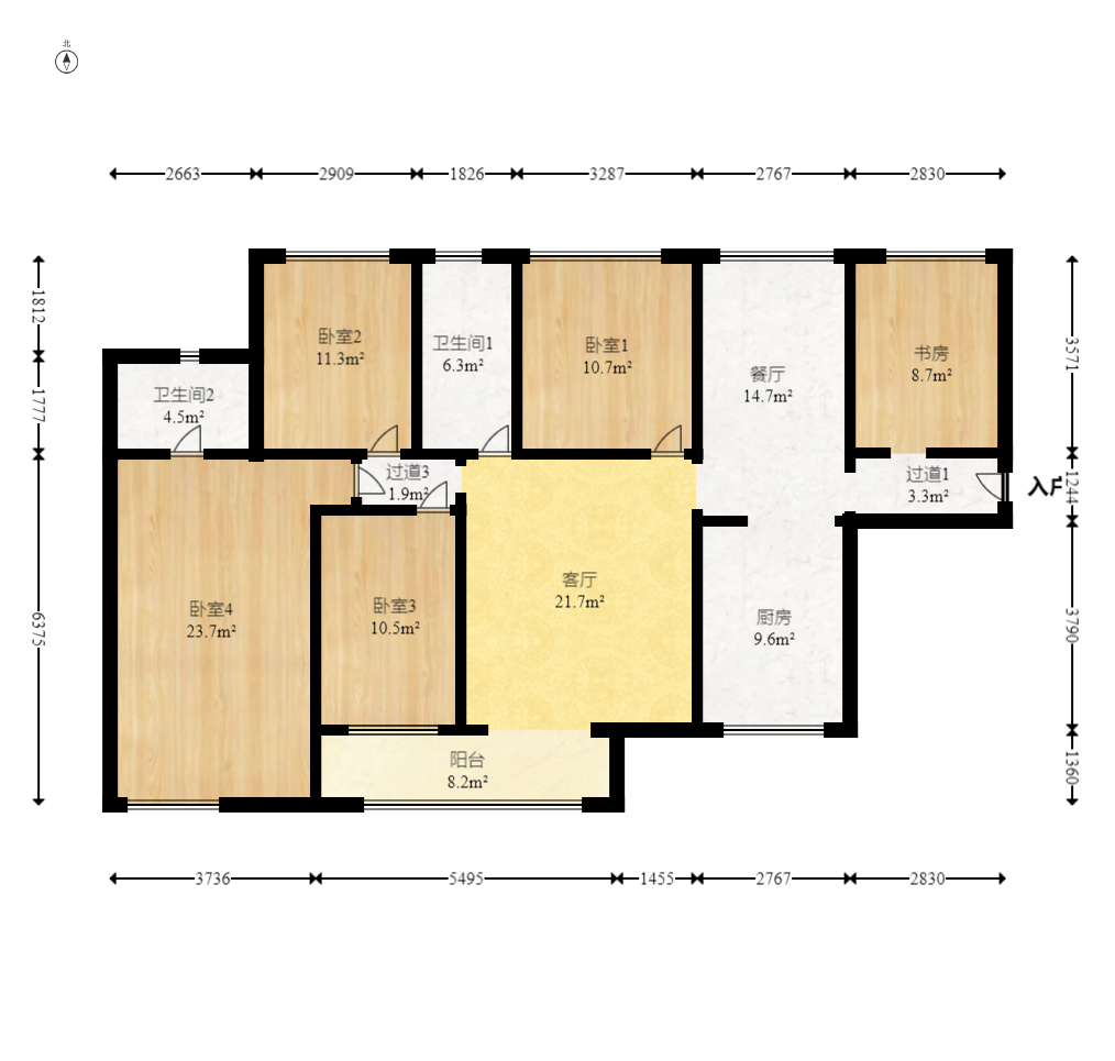 勤诚达新界 5室2厅2卫 110.0万 勤诚达新界 5室2厅2卫 110.0万户型图