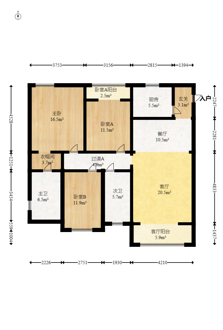 美林银谷  3室2厅2卫    125.0万 美林银谷  3室2厅2卫    125.0万户型图
