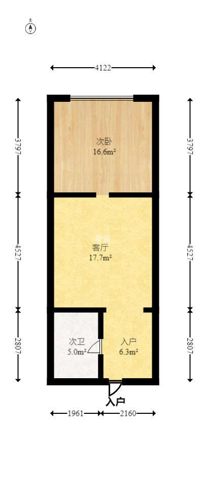 摩天一号  1室1厅1卫   52.00万