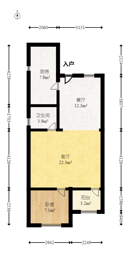 奥林匹克花园贡院三期  4室2厅2卫   100.00万室内图1