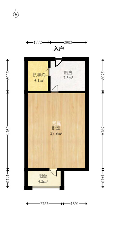 万博汇  1室1厅1卫   58.00万