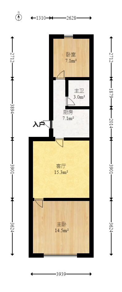 湘绣城  2室1厅1卫   24.60万室内图1