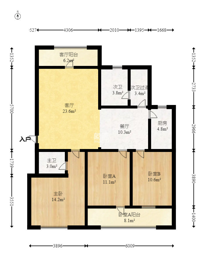 杏林小区  3室2厅2卫    129.98万