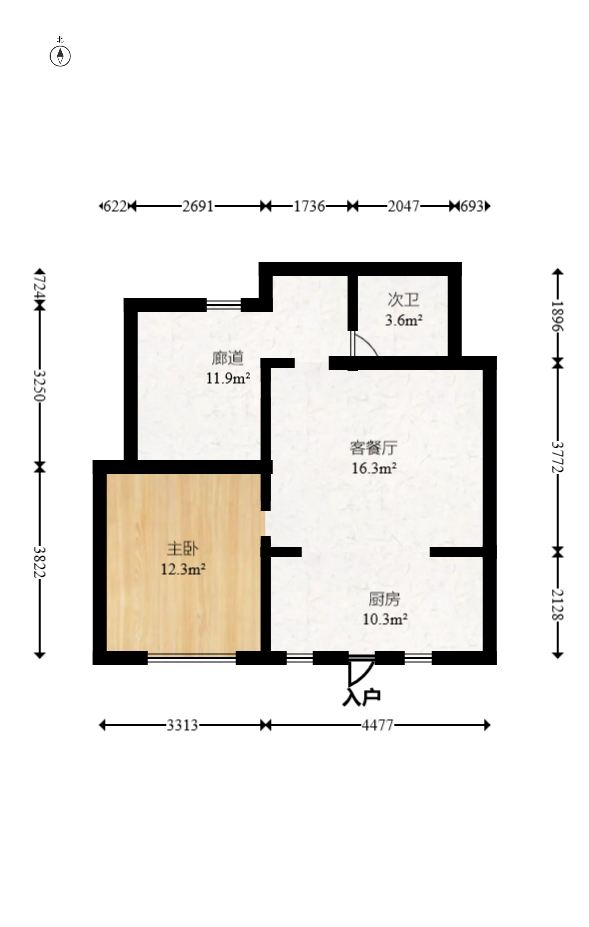 建发央著  2室1厅1卫   102.00万室内图1