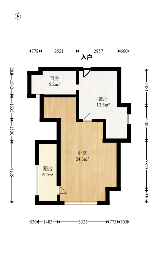 鑫科明珠  1室1厅1卫   39.80万室内图1