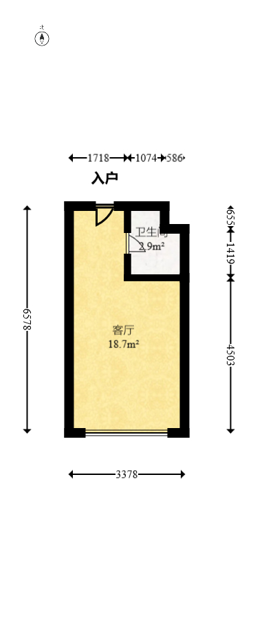 兆坤星悦荟 1室1厅1卫 20.0万 兆坤星悦荟 1室1厅1卫 20.0万户型图