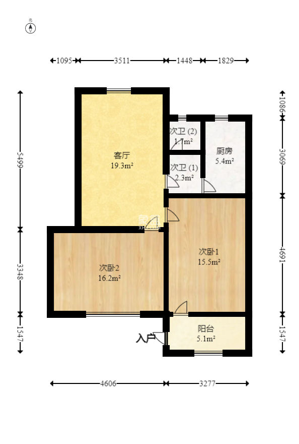 湖南第六工程有限公司机关小区（六公司机关大院）  2室2厅1卫    54.0万