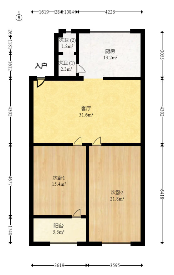 湖南第六工程有限公司机关小区(六公司机关大院)  2室1厅1卫    45.0万 湖南第六工程有限公司机关小区(六公司机关大院)  2室1厅1卫    45.0万户型图