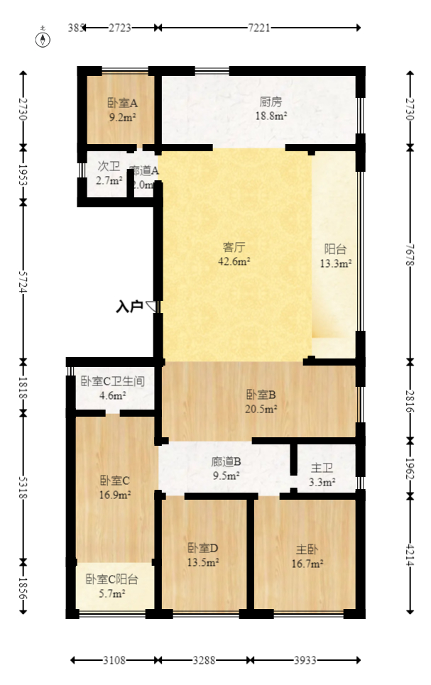 建投象山国际  5室2厅3卫    234.77万室内图1
