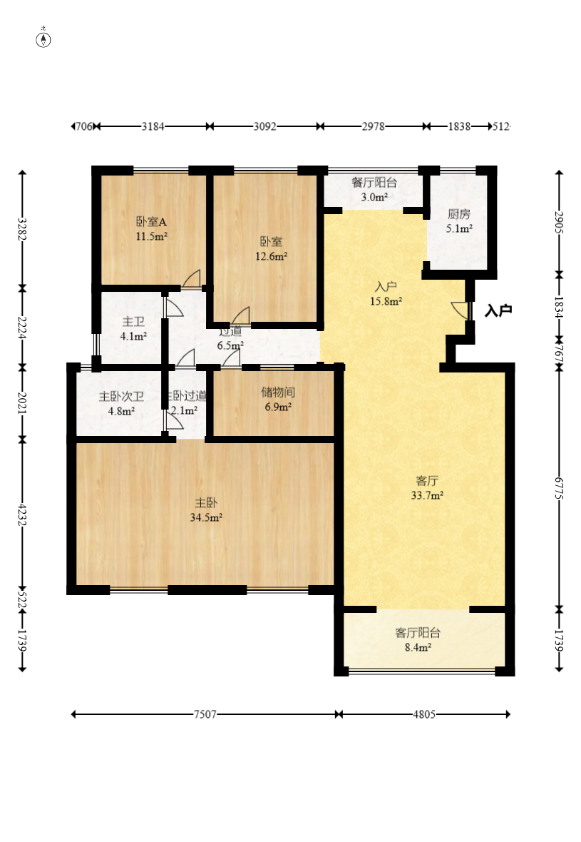 星城雅郡 4室2厅2卫 83.44万 星城雅郡 4室2厅2卫 83.44万户型图
