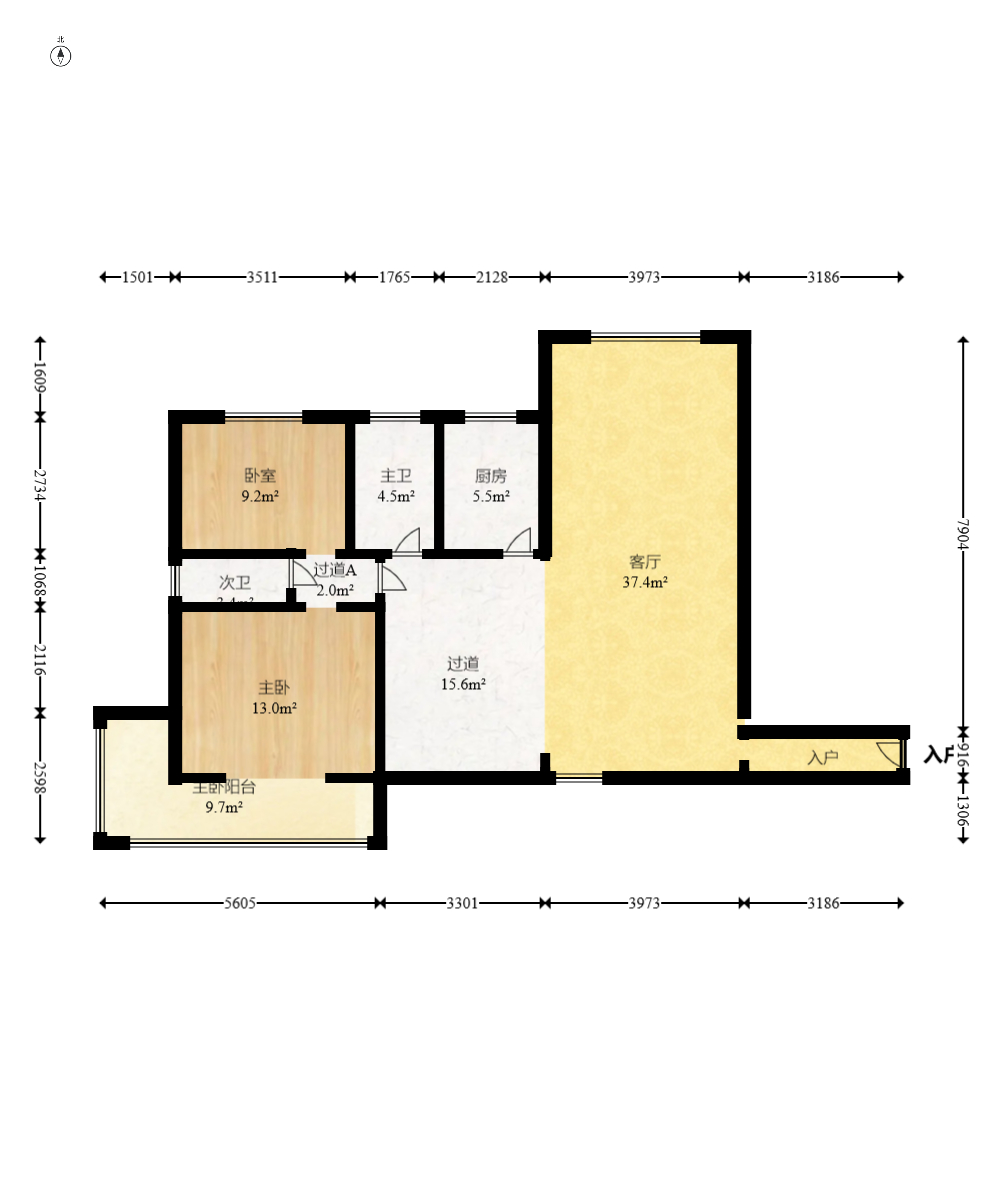 开源鑫苑  5室2厅2卫    128.0万室内图1