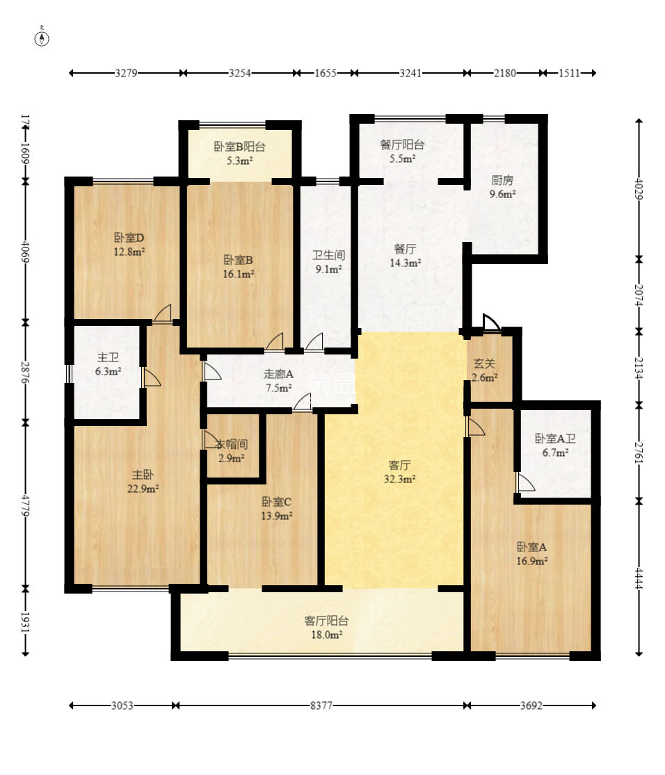 长沙美的梧桐庄园  4室2厅3卫    248.0万