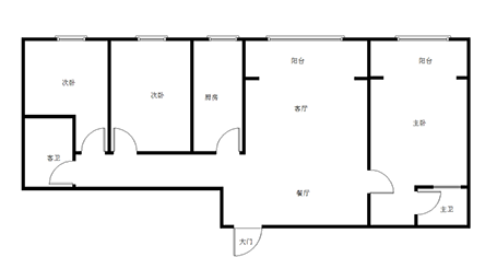 桎木嘴公寓  3室2厅2卫   59.80万室内图