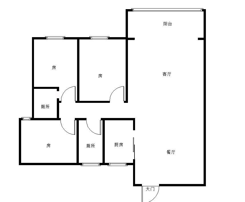 鸿运公寓  3室2厅2卫   68.00万室内图