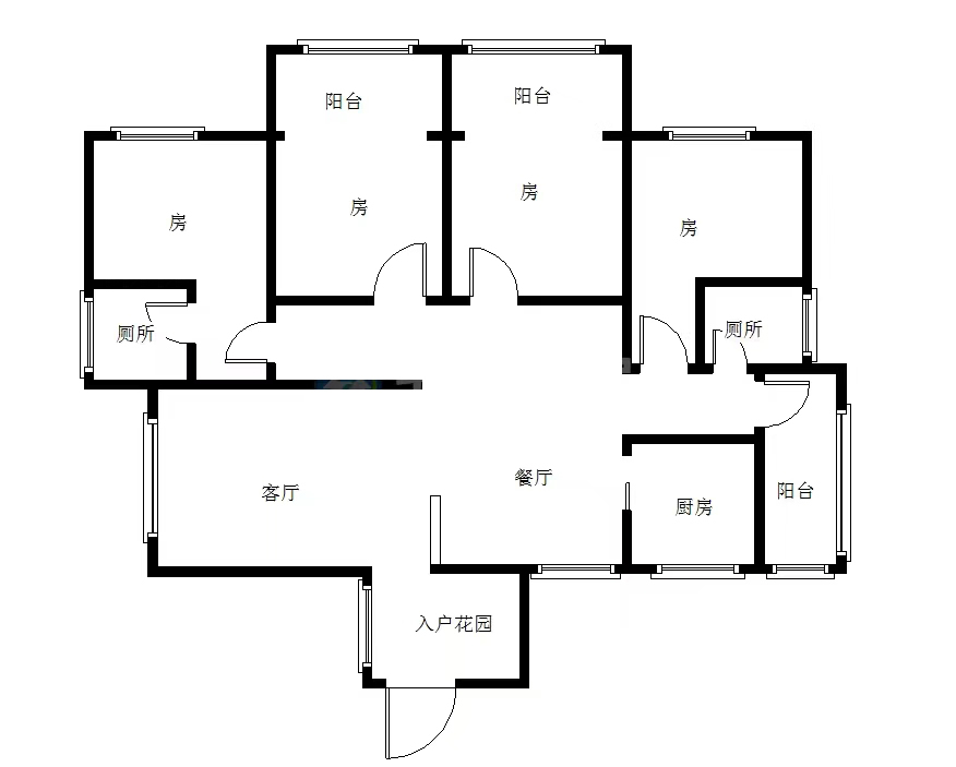 滨江花园  4室2厅1卫   80.00万室内图