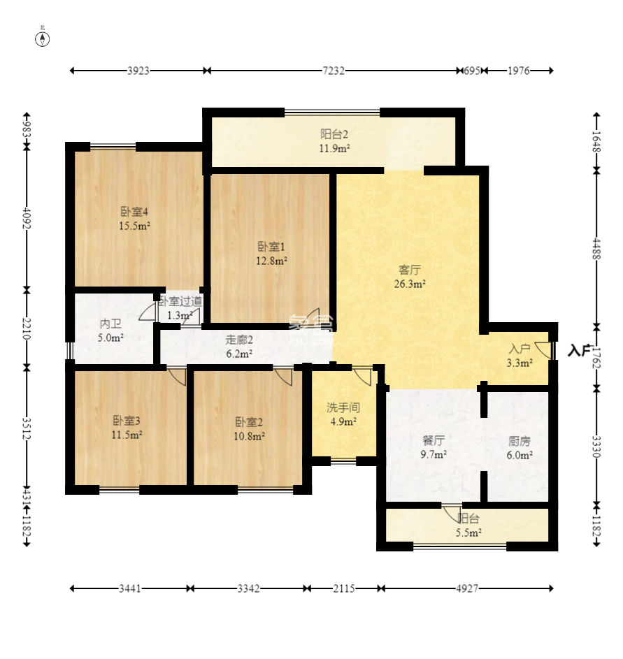 明昇壹城（明昇时代广场）二期  4室2厅2卫    190.0万