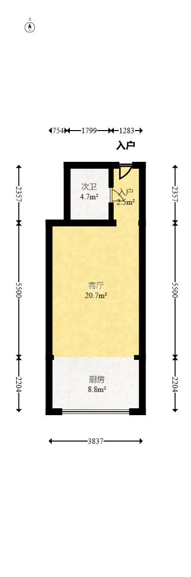 蓝湾国际广场  1室1厅1卫   34.80万室内图1
