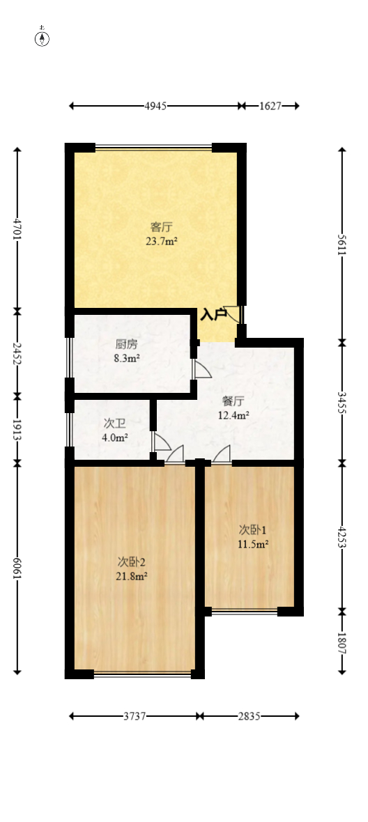 富绿新村  2室1厅1卫   46.80万室内图1