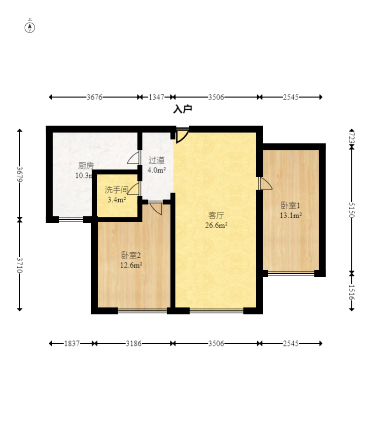 都市兰亭  2室2厅1卫    62.0万室内图1