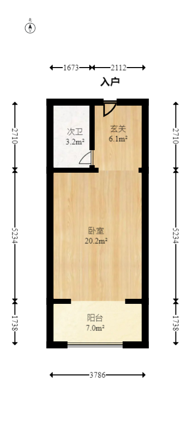 华侨假日中心（晟华苑）  1室1厅1卫   38.00万室内图1