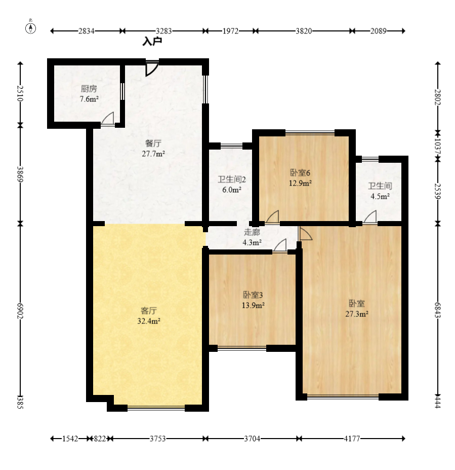 沃家苑 3室2厅2卫 114.8万 沃家苑 3室2厅2卫 114.8万户型图