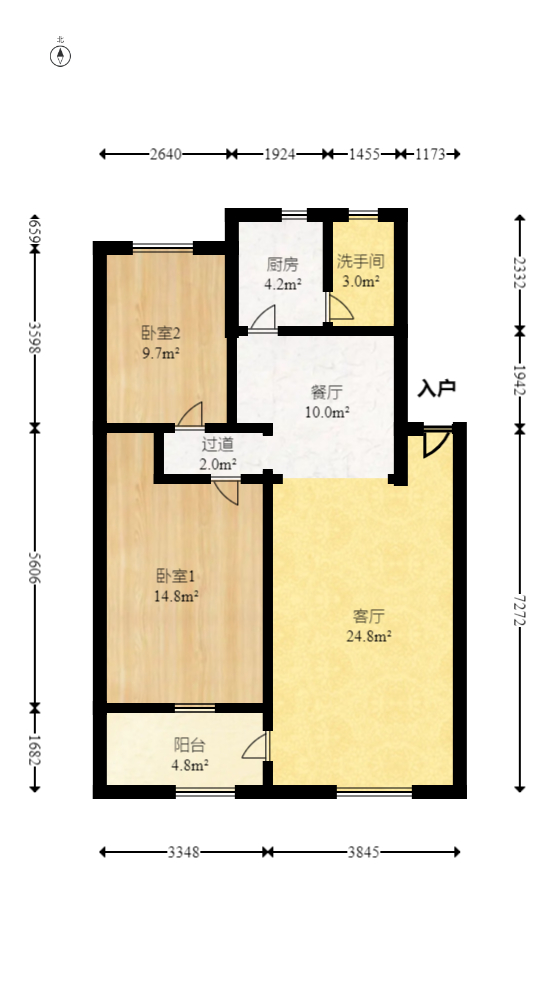 赤岗冲锻压机床厂安置房  2室2厅1卫   62.00万室内图1