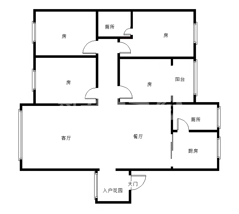 鸿运公寓  4室2厅2卫   118.00万室内图