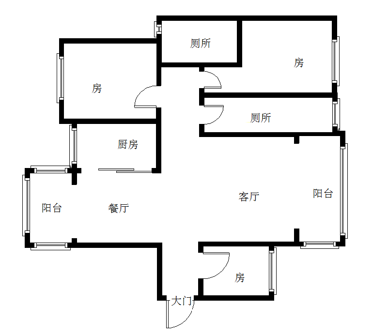 城市风景住宅小区  3室2厅2卫   62.80万室内图