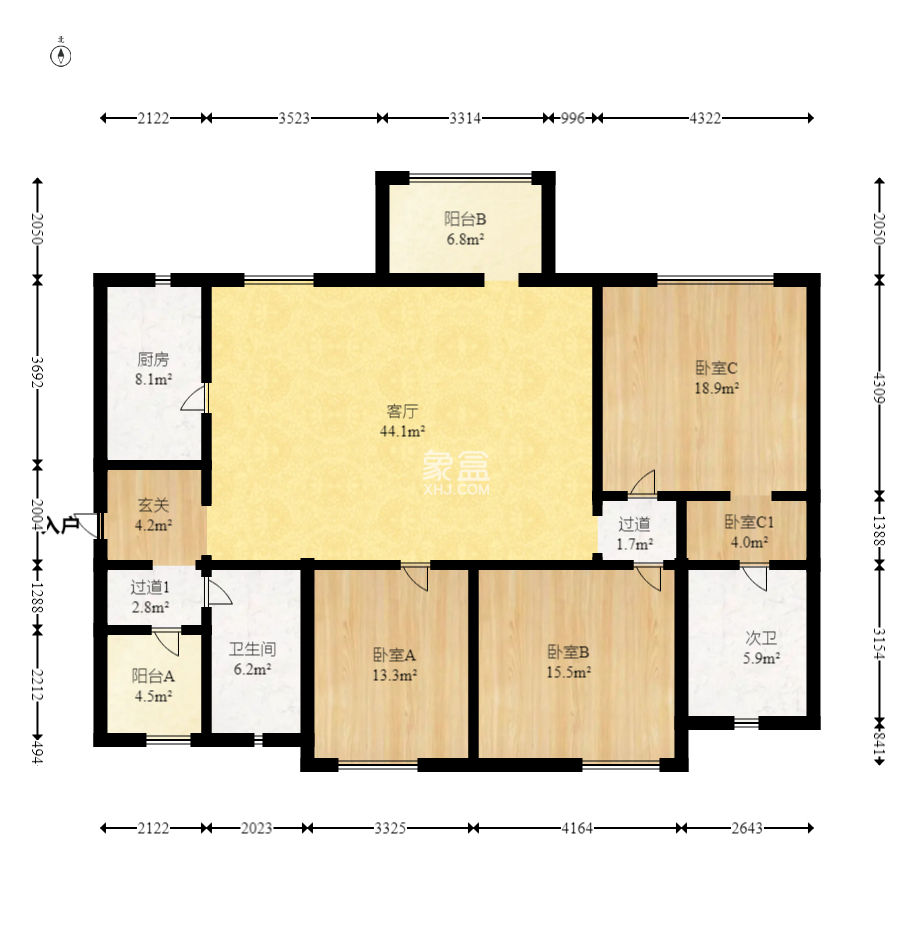 万科金域华府二期  3室2厅2卫   132.80万