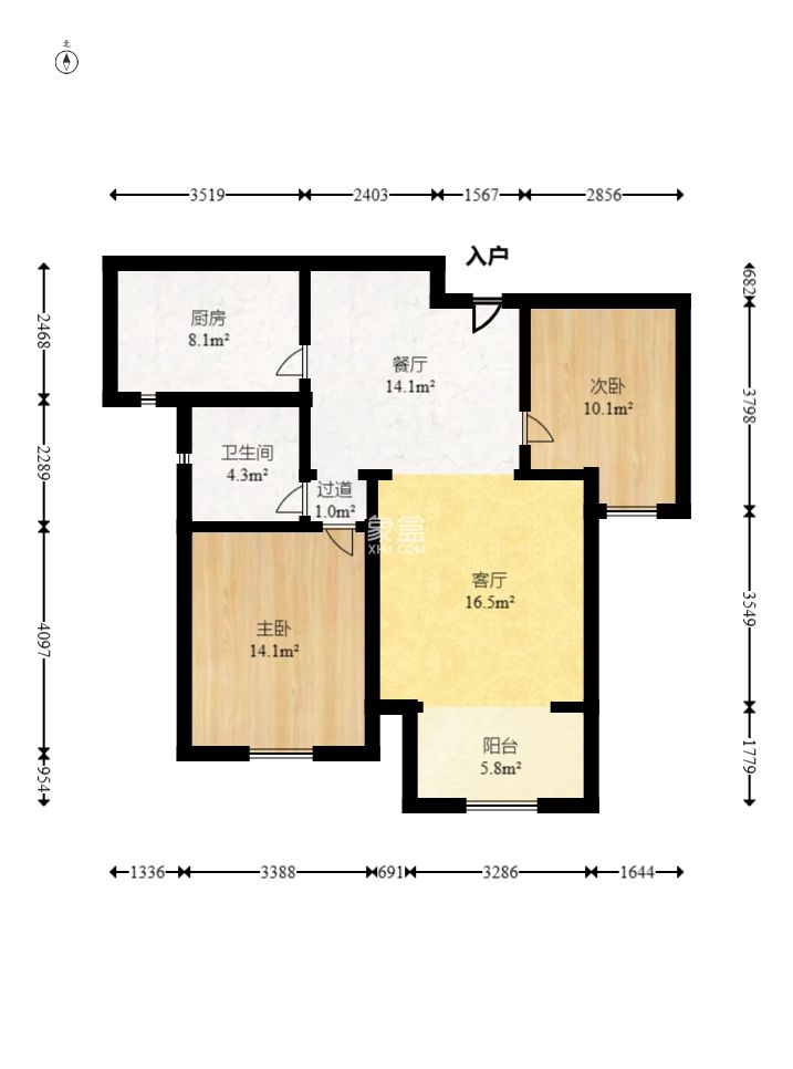 新城国际花都  2室1厅1卫    58.0万