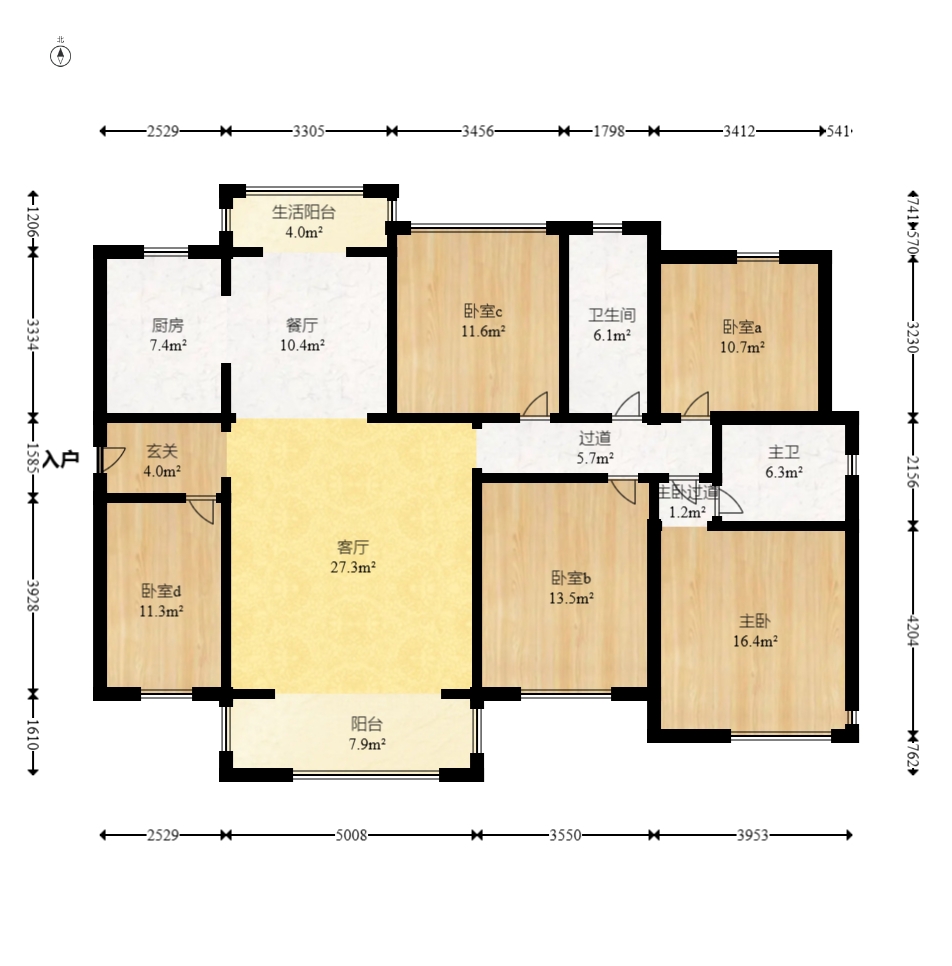 润和长郡(润和紫郡二三期) 5室2厅2卫 128.0万 润和长郡(润和紫郡二三期) 5室2厅2卫 128.0万户型图