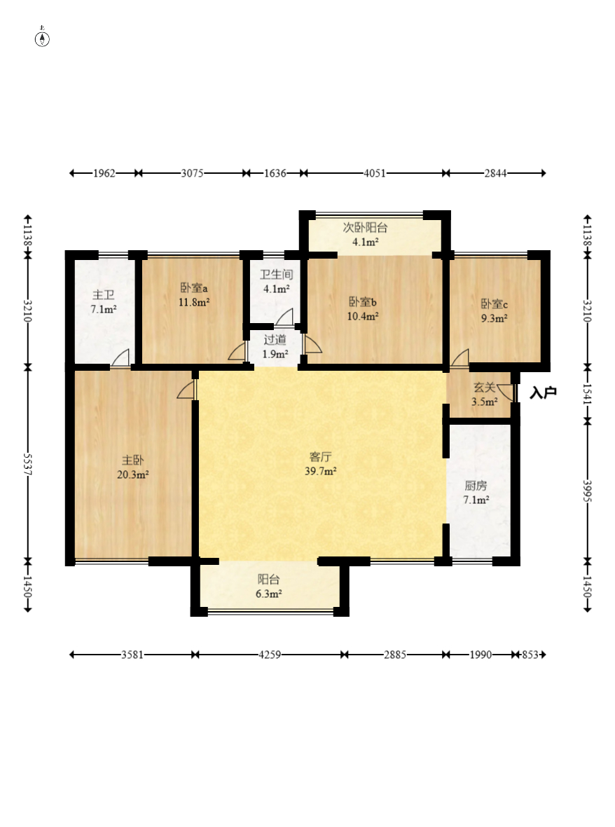 润和长郡(润和紫郡二三期) 4室2厅2卫 111.9万 润和长郡(润和紫郡二三期) 4室2厅2卫 111.9万户型图