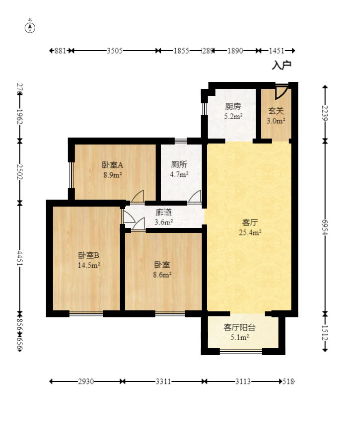 兰亭湾畔  3室2厅1卫    130.78万