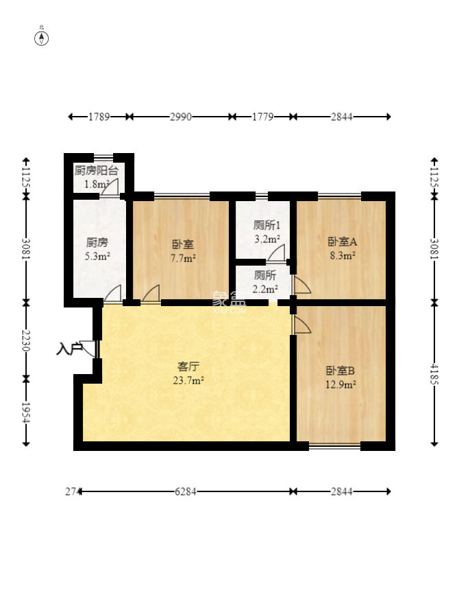 COCO蜜城  3室1厅1卫   98.00万