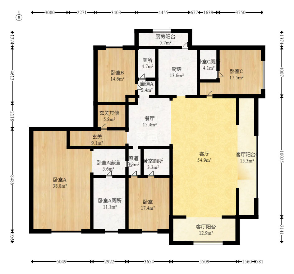 建发电建江山悦  4室2厅4卫    538.0万