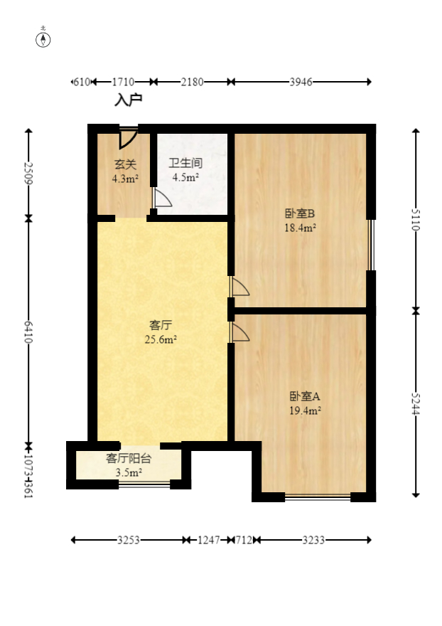 鑫远悦城（鑫远悦时代）  2室2厅1卫   68.80万室内图1