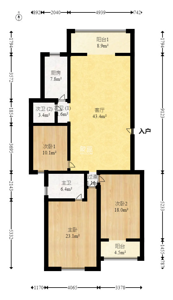 永宏佳园  3室2厅1卫   122.00万