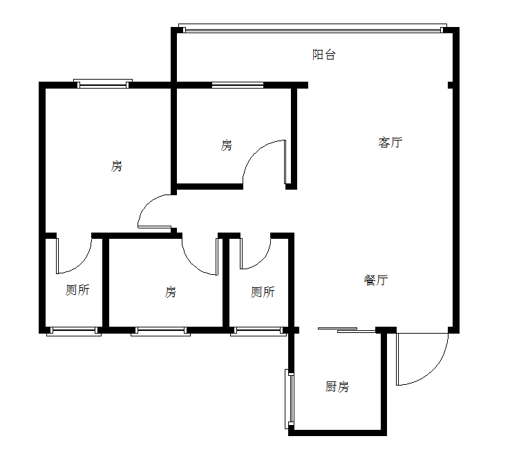 旗滨公园里三期  3室2厅2卫   63.80万室内图