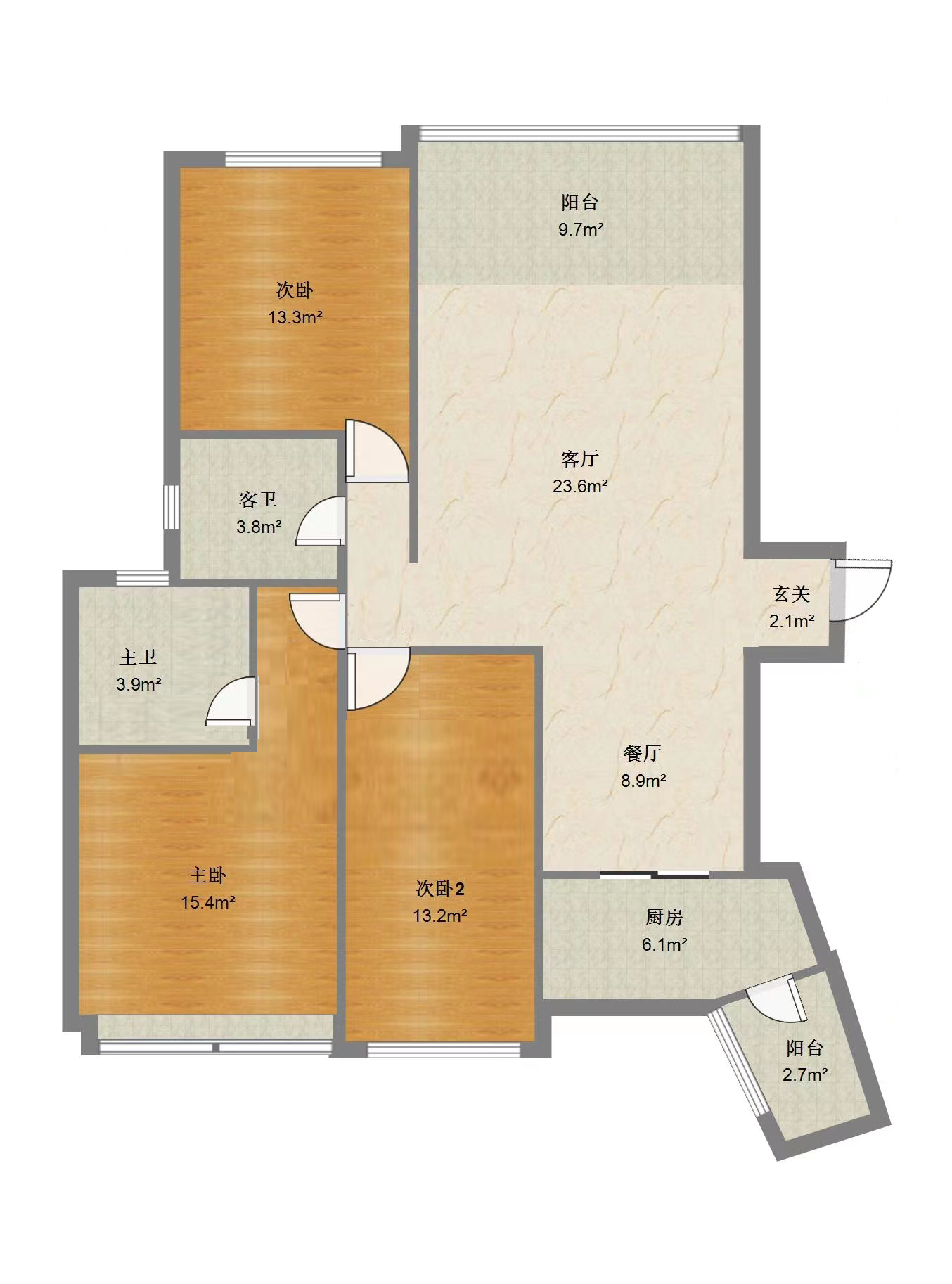 书香御景  3室2厅2卫   88.80万室内图