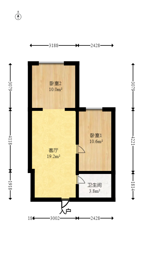 鑫远御文台一期  2室1厅1卫   54.50万室内图1