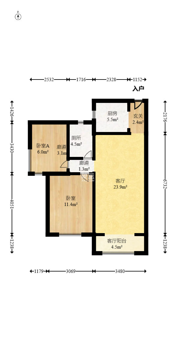 蘭亭灣畔 2室2廳1衛 76.00萬