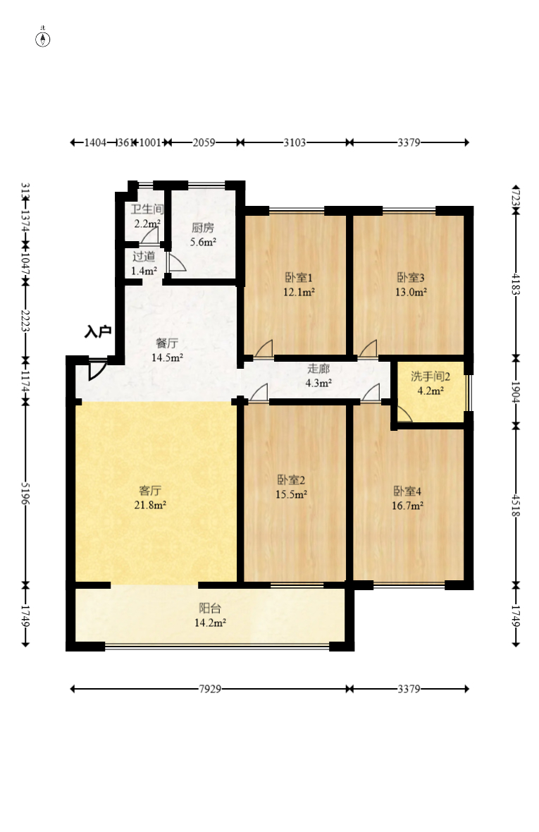 三湘小区  4室2厅2卫    88.88万室内图1