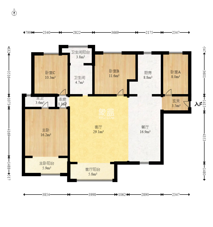 鑫远悦城（鑫远悦时代）  4室2厅2卫   175.00万