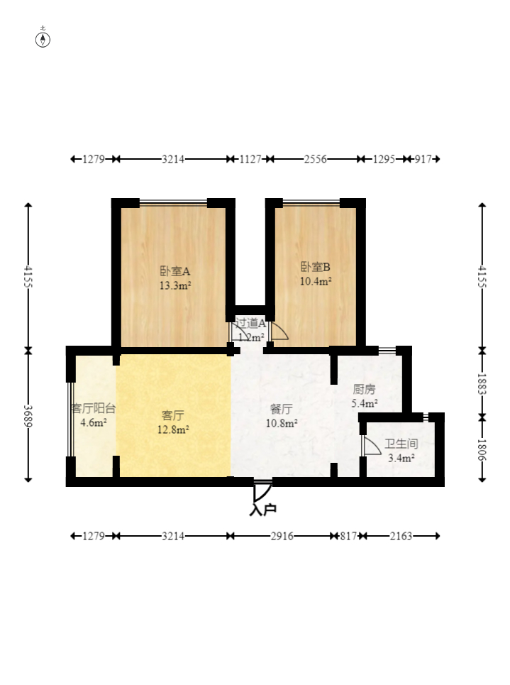 枫林家园  2室2厅1卫   118.00万室内图1
