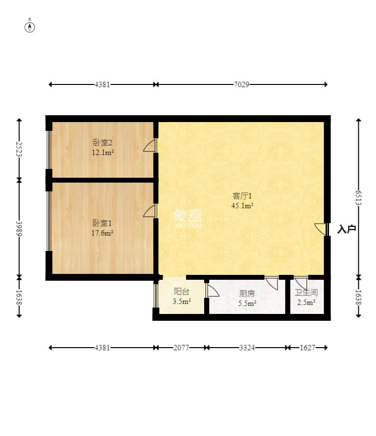 和庄  2室2厅1卫   56.00万